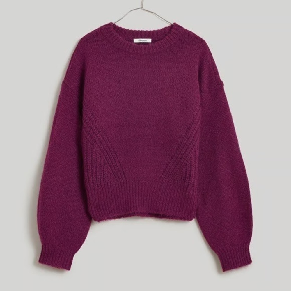 Madewell Wool-Blend Wedge Sweater in Mulled Wine